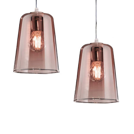 Sospensione doppia Top Light SHADED 1164CR S2 E27 LED vetro colorato lampada soffitto moderna