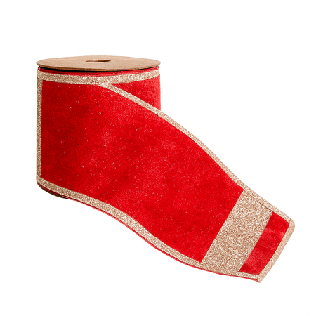 Nastro per decorazioni natalizie rosso con motivi decorativi da 270 cm