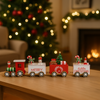 Trenino decorativo con 4 vagoni in legno decorazione natalizia