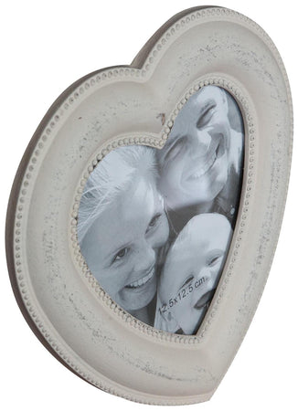 Biscottini Biscottini Portafoto da appoggio cuore legno Shabby anticato 20x3x20 foto