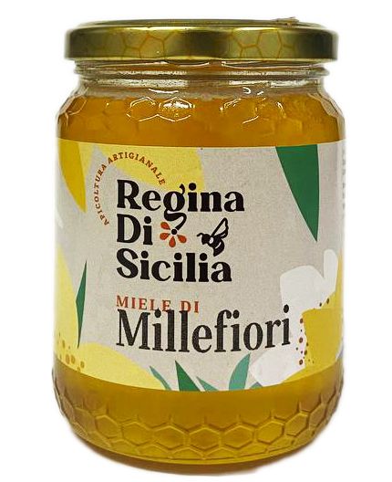 Miele in Vasetto Mille Fiori Di Ape Nere Miele Siciliano Grezzo Miele Puro Origine Sicilia in Barattolo Di Vetro 500g