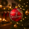 Palline per albero di Natale in vetro decorate tricolore con glitter