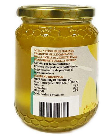 Miele in Vasetto Sulla Di Ape Nere Miele Siciliano Grezzo Miele Puro Origine Sicilia in Barattolo Di Vetro 500g