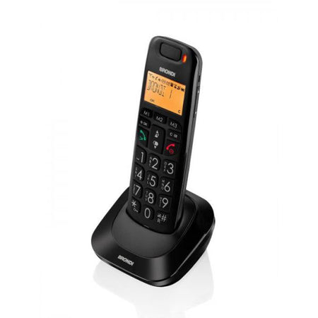 BRONDI BRAVO BRIGHT (NERO) - TELEFONO CORDLESS SINGOLO - AUDIO AMPLIFICATO - VIVAVOCE