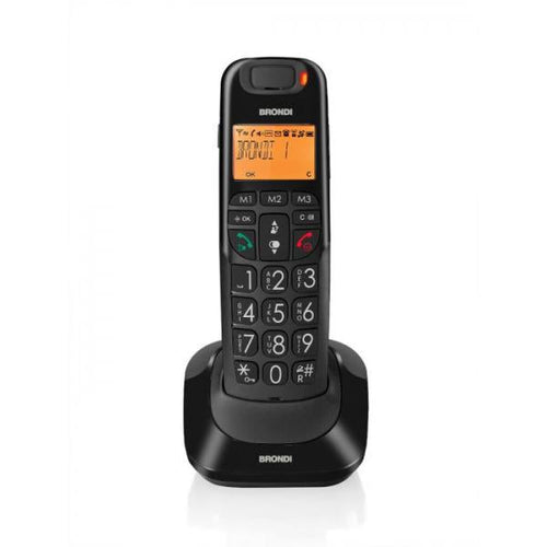 BRONDI BRAVO BRIGHT (NERO) - TELEFONO CORDLESS SINGOLO - AUDIO AMPLIFICATO - VIVAVOCE
