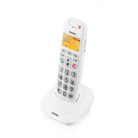 BRONDI BRAVO BRIGHT (BIANCO) - TELEFONO CORDLESS SINGOLO - AUDIO AMPLIFICATO - VIVAVOCE