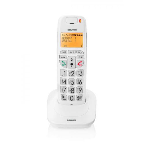 BRONDI BRAVO BRIGHT (BIANCO) - TELEFONO CORDLESS SINGOLO - AUDIO AMPLIFICATO - VIVAVOCE