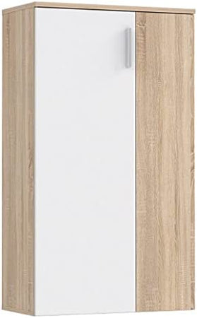 SC4 scarpiera ingresso moderna bianca 2 ante legno salvaspazio armadio bianco quercia rovere