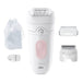 Braun silk-épil 5 5-030, epilatore elettrico donna, per una epilazione semplice, bianco/rosa - 7500435225045