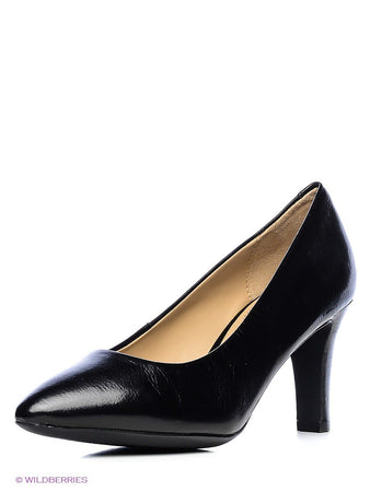 GEOX Décolleté in pelle nera donna D AMITHI A