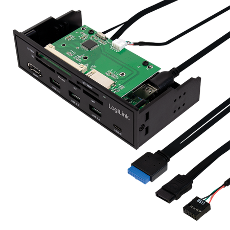 Pannello Frontale 5,25'' Multifunzione con Lettore di Memorie 6 vie