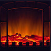 Caminetto Elettrico Stufa 1000/2000 W luci LED 38x24 H56 cm Effetto Fuoco Nero