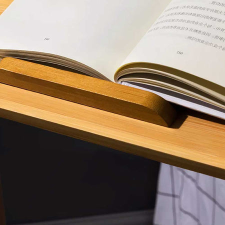 Tavolo Scrivania 60x35cm Porta PC Ripiano Regolabile Legno Bambo Tavolino Letto