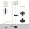 Piantana Lampada 174 cm Design Moderno Paralume Stoffa Tavolino incorporato