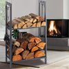 Portalegna in Metallo Verniciato Porta Legna Interno Esterno 100x60x30cm 2Piani