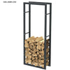 Portalegna in Metallo Verniciato Porta Legna Interno Esterno 150x60x25cm Nero