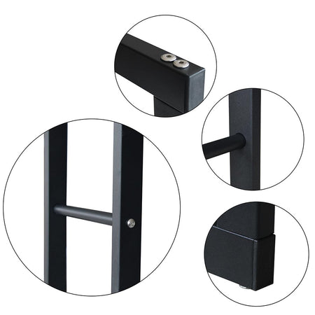 Portalegna in Metallo Verniciato Porta Legna Interno Esterno 150x60x25cm Nero