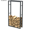 Portalegna in Metallo Interno Esterno Legnaia Camino Stufa 150x80x25cm Nero