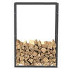 Portalegna in Metallo Interno Esterno Legnaia Camino Stufa 150x100x25cm Nero