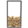 Portalegna in Metallo Interno Esterno Legnaia Camino Stufa 150x80x25cm Nero