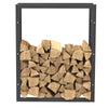 Portalegna in Metallo Verniciato Porta Legna Interno Esterno 100x80x25cm Nero