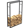 Portalegna in Metallo Interno Esterno Legnaia Camino Stufa 150x100x25cm Nero