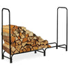 Portalegna in Metallo Interno Esterno Legnaia Camino Stufa 150x35x120cm Nero