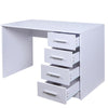 Scrivania in Legno MDF con Cassettiera 4 Cassetti 110x56 H 73cm Porta PC Bianco
