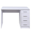 Scrivania in Legno MDF con Cassettiera 4 Cassetti 110x56 H 73cm Porta PC Bianco