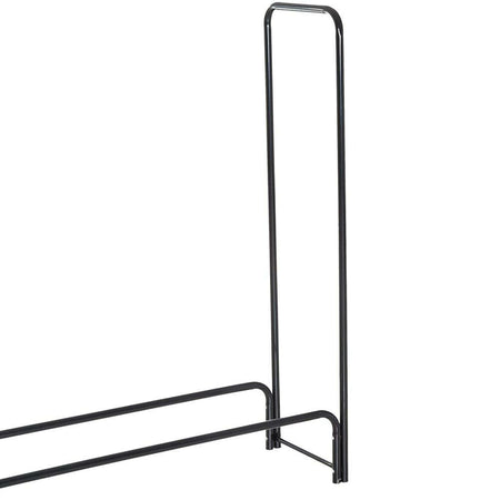 Portalegna in Metallo Interno Esterno Legnaia Camino Stufa 150x35x120cm Nero