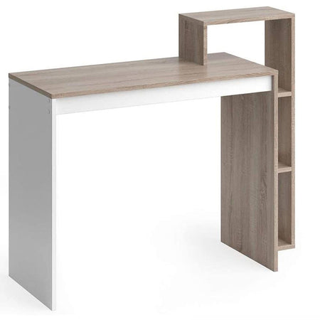 Scrivania Moderna con Ripiani Laterale 110x40 H 91 cm Casa Ufficio Lavoro Quercia