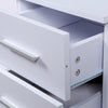 Scrivania in Legno MDF con Cassettiera 4 Cassetti 110x56 H 73cm Porta PC Bianco