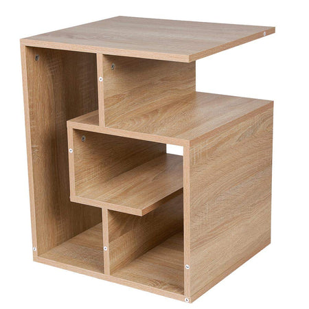 Tavolino da Salotto Porta Libri 4 Piani Moderno 45x40 H55 cm Quercia