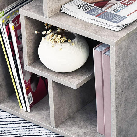Tavolino da Salotto Porta Libri 4 Piani Moderno 45x40 H55 cm Grigio Cemento