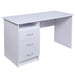 Tavolo Scrivania Legno con Cassettiera 3Cassetti 120x51 H 72 cm Porta PC Bianco