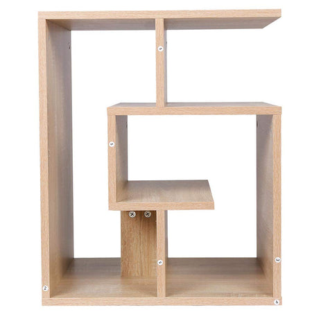 Tavolino da Salotto Porta Libri 4 Piani Moderno 45x40 H55 cm Quercia