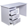 Tavolo Scrivania Legno con Cassettiera 3Cassetti 120x51 H 72 cm Porta PC Bianco