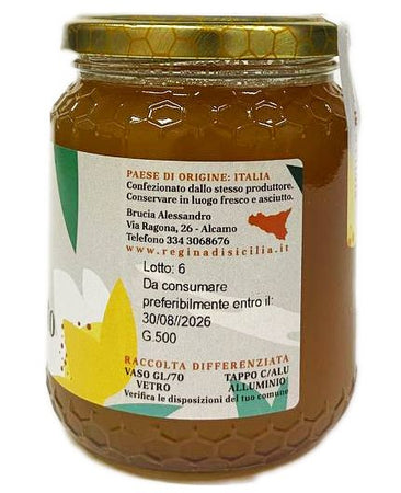 Miele in Vasetto Eucalipto Di Ape Nere Miele Siciliano Grezzo Miele Puro Origine Sicilia in Barattolo Di Vetro 500g