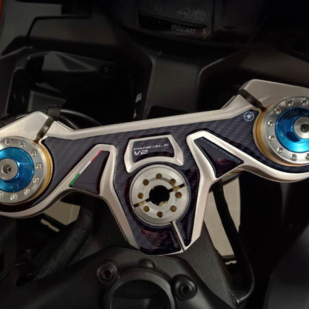 Adesivo 3D Piastra Forcella Sterzo compatibile con Ducati Panigale V2 V2S 2025