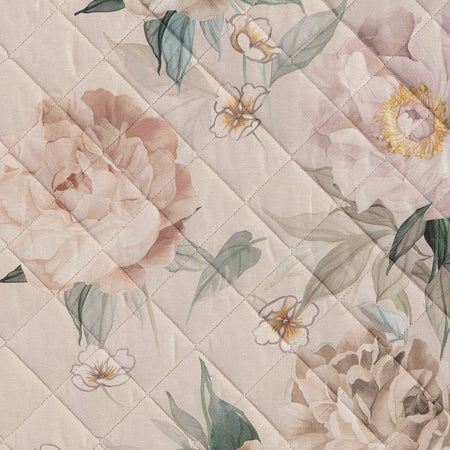 Copriletto Trapuntato Peonia Queen ! Caleffi In Cotone Matrimoniale  - Eleganza e Comfort Floreale