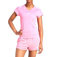 adidas T-shirt Donna AEROREADY Train Essentials – Scollo a V, Traspirante e Sostenibile Rosa adidas