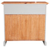 Biscottini Credenza Country in legno massello di tiglio struttura bianca anticata piano finitura naturale L110xPR45xH103 cm. Made in Italy