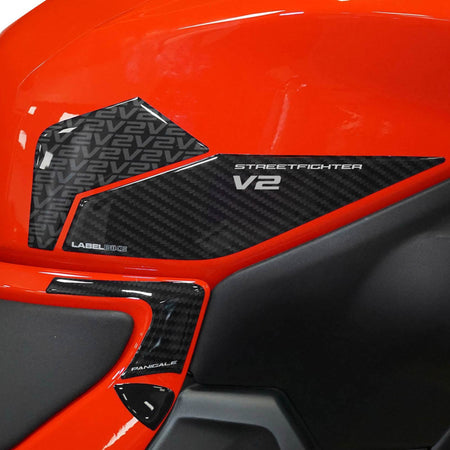 Adesivi 3D Laterali Serbatoio compatibili con Ducati Streetfighter V2 V2S 2025