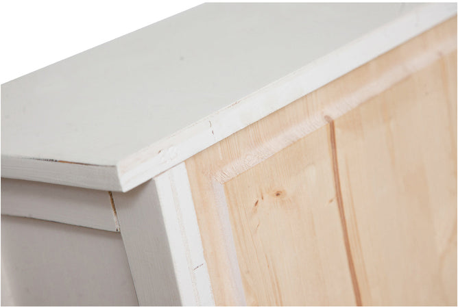 Biscottini Biscottini Vetrina Credenza Country legno tiglio finitura bianca 68x25x130 Made