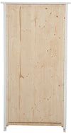 Biscottini Vetrina Credenza Country in legno massello di tiglio finitura bianca anticata L68xPR25xH130 cm. Made in Italy