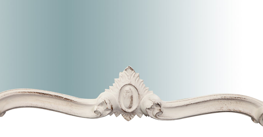 Biscottini Biscottini Specchiera Parete Legno Bianco Anticato 71x5x82 Made Italy Design