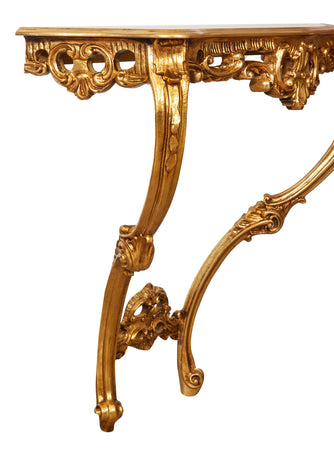 Biscottini CONSOLLE IN LEGNO FINITURA FOGLIA ORO ANTICATO MADE IN ITALY dimensioni