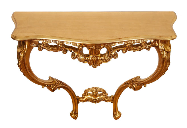 Biscottini CONSOLLE IN LEGNO FINITURA FOGLIA ORO ANTICATO MADE IN ITALY dimensioni