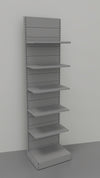 Scaffale in metallo verniciato alluminio a piani per arredo negozio cm. 75x30x300h