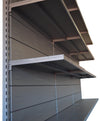 Scaffale in metallo verniciato alluminio a piani per arredo negozio cm. 75x30x300h